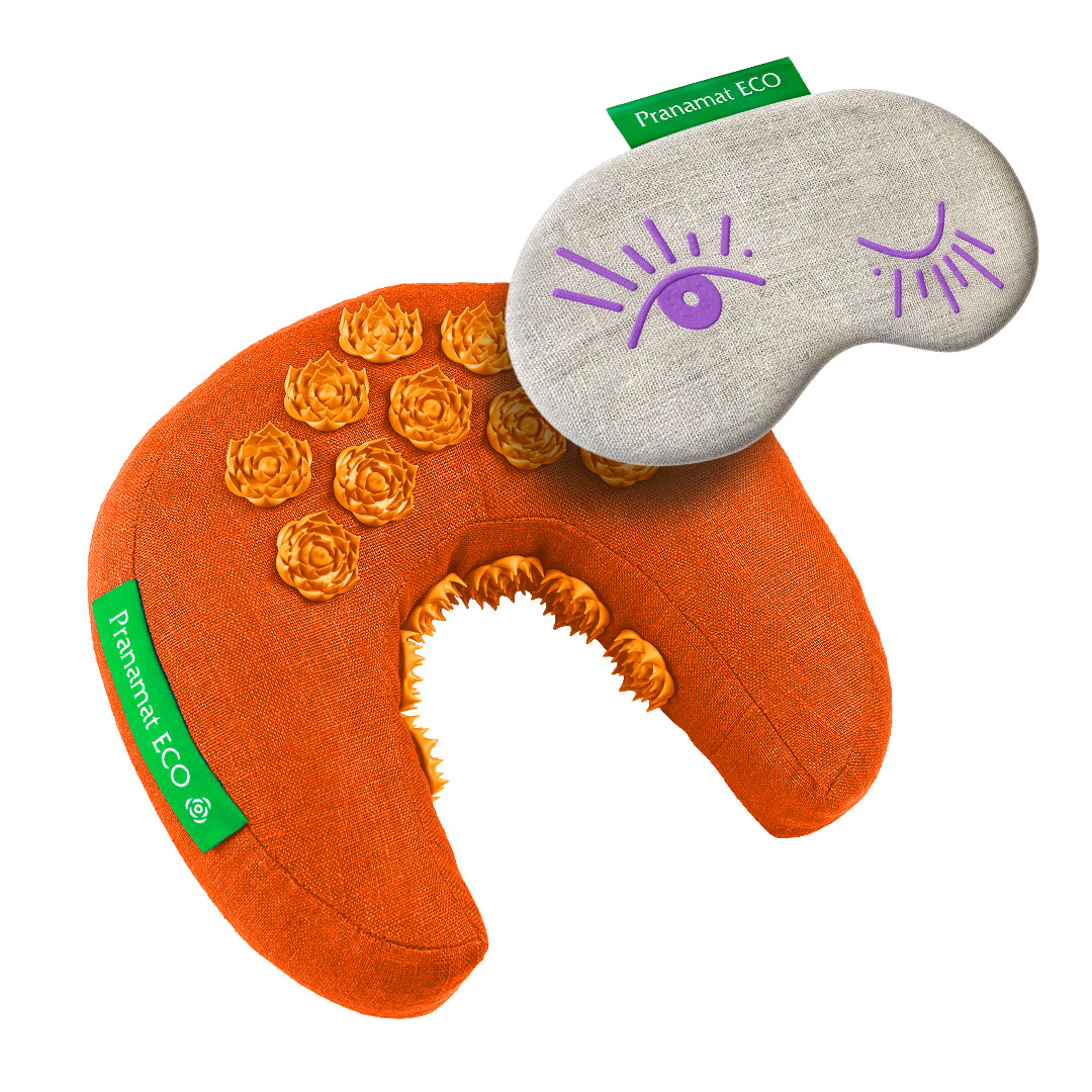 Mondkissen Orange +  Augenmaske